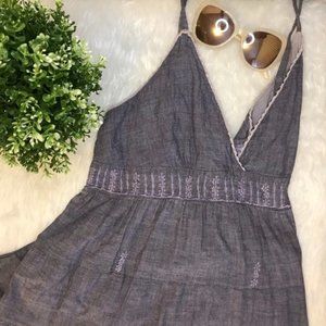 Solitaire 100% Cotton Stone Blue Summer Dress